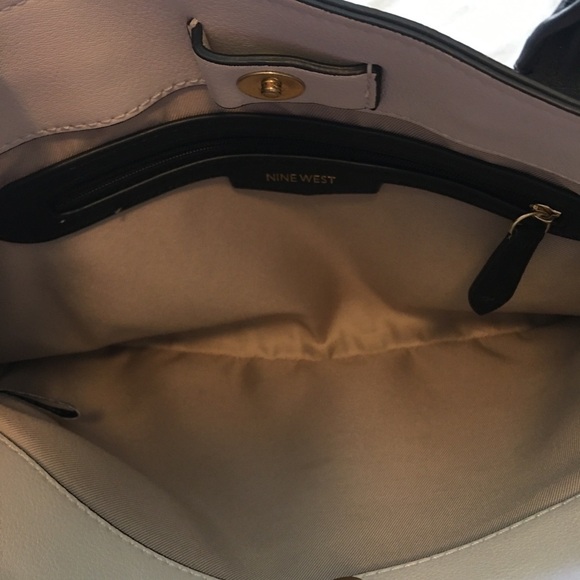 Nine West Pink and Black Satchel with Structured Design - Picture 5 of 12